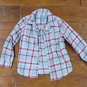 Plaid Kids Shirt - Red and Gray